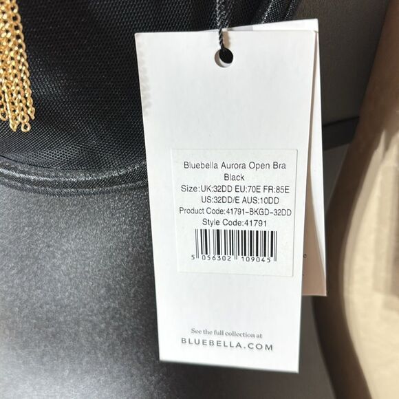 Bluebella women’s 32DD Aurora open bra black/gold underwire chain tassels sexy - Picture 6 of 10